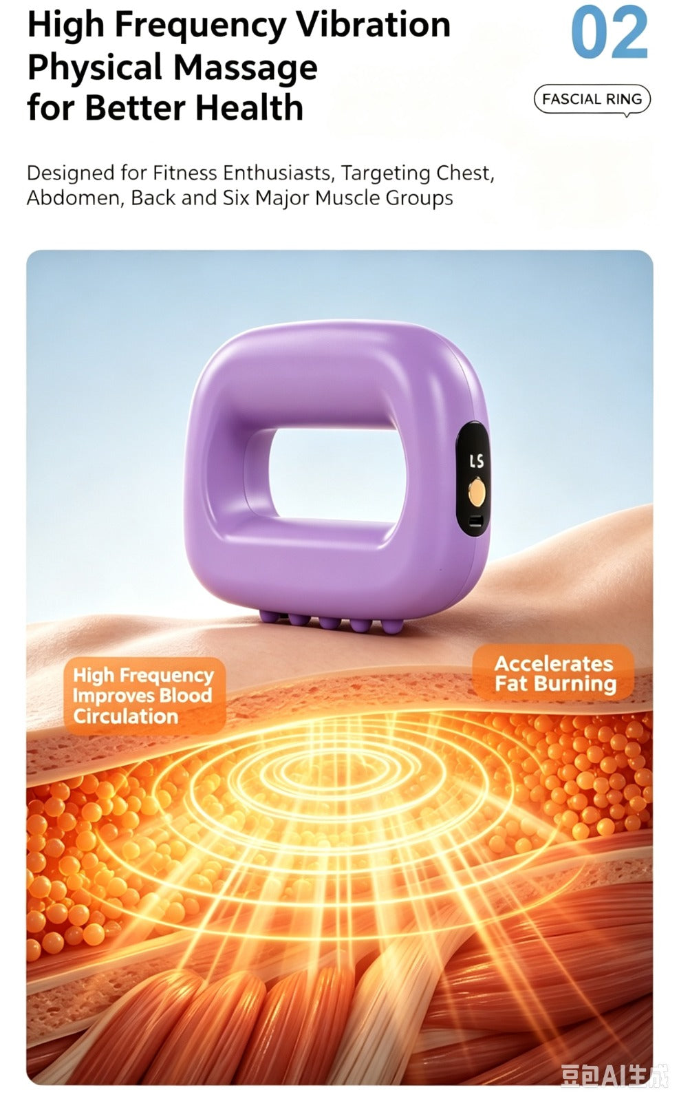 AddWin R10 Cordless Fascia Ring Massager